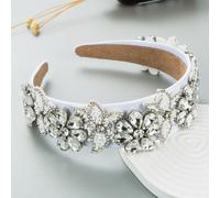 Donna Barocco Strass Fascia Cristallo Fiore Perline Capelli Hoop Copricapo Festa
