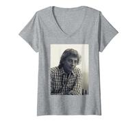 Donna Barry Manilow Mandy Cantante di Allan Ballard Maglietta con Collo a V