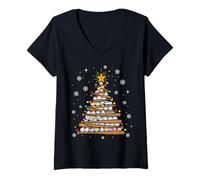 Donna Baseball Albero di Natale Luce Natale Giocatore di Baseball Ragazzi Bambini Maglietta con Collo a V