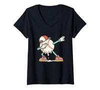 Donna Baseball Ice Cream Drip Dabbing Funny Baseball Lover Maglietta con Collo a V