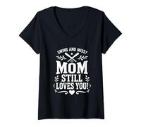 Donna Baseball Mamma Swing E Miss Mamma Ancora Ti AMA Maglietta con Collo a V