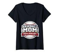 Donna Baseball Mom Official Umpire Critic Festa della Mamma Gioco Mamma Maglietta con Collo a V