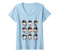 Donna Baseball Must Haves For Moms Players And Baseball Dad Maglietta con Collo a V
