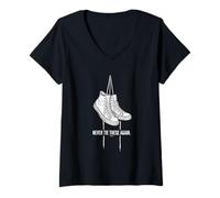 Donna Basketball RITIRO - Never Tie These Shoes Again Maglietta con Collo a V