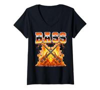 Donna Basso Bassista Chitarrista Chitarra Strumento Anni '90 Bootleg Style Maglietta con Collo a V