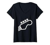 Donna Basso Chitarra Rock Band Concerto Bassista Chitarrista Studente Maglietta con Collo a V