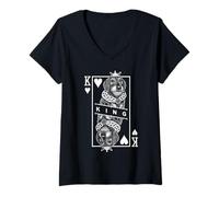 Donna Bassotto a pelo standard King Of Hearts amante dei cani Maglietta con Collo a V