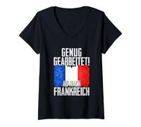 Donna Basta lavorare Via dalla Francia Maglietta con Collo a V