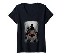 Donna Batman Absolute Grey Silhouette Maglietta con Collo a V