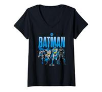 Donna Batman Across The Years Line Up Maglietta con Collo a V
