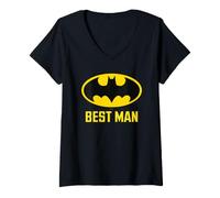 Donna Batman Bat Best Man Maglietta con Collo a V