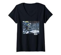 Donna Batman Christmas Silent Knight Maglietta con Collo a V