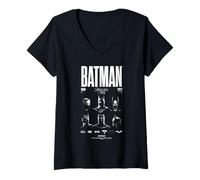 Donna Batman Face of a Hero Through The Years Maglietta con Collo a V