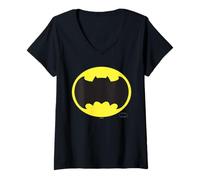 Donna Batman Frank Miller Wide Bat Logo Maglietta con Collo a V