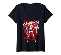 Donna Batman Harley Quinn Anime Maglietta con Collo a V