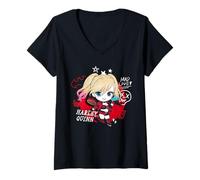 Donna Batman Harley Quinn Hammer Maglietta con Collo a V