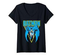 Donna Batman Leaping Over Gotham Maglietta con Collo a V