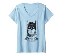 Donna Batman Logo Classic Hero Dark Knight DC Icona Maglietta con Collo a V