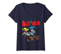 Donna Batman | Merchandising Ufficiale DC Comics Vintage | WBUBTM03 Maglietta con Collo a V