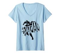 Donna Batman One Color Run Maglietta con Collo a V