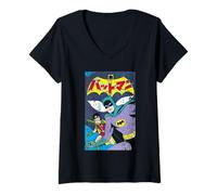 Donna Batman Robin Kanji Large Eyes Maglietta con Collo a V
