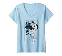Donna Batman Robin Kanji Large Run Maglietta con Collo a V