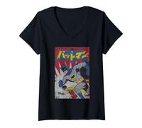 Donna Batman Robin Kanji Run Red Burst Maglietta con Collo a V