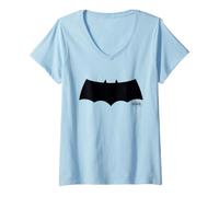 Donna Batman The Dark Knight Returns Black Logo Maglietta con Collo a V