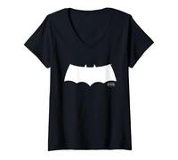 Donna Batman The Dark Knight Returns White Logo Maglietta con Collo a V
