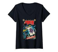 Donna Batman The Joker Comic Cover Maglietta con Collo a V