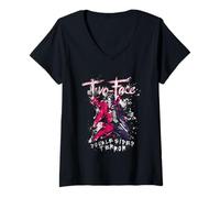 Donna Batman Two Face Double Sided Terror Maglietta con Collo a V