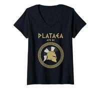 Donna Battaglia di Platae Persian Wars Ancient History Greco Maglietta con Collo a V
