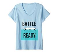 Donna Battleships Battle Ready Maglietta con Collo a V