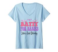 Donna Batty for Babies Lavoro E Consegna Divertente Infermiera Halloween Maglietta con Collo a V