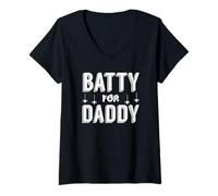 Donna Batty for Daddy Halloween Spooky Family Maglietta con Collo a V