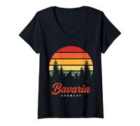 Donna Baviera Germania Maglietta con Collo a V