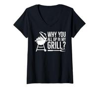 Donna BBQ - Perché tutti voi nella mia griglia Maglietta con Collo a V