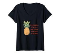 Donna Be A Ananas Stand Tall Wear A Crown Maglietta con Collo a V