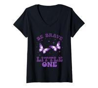Donna Be Brave Little One Butterfly Ispiration Maglietta con Collo a V