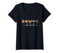 Donna Be Kind Bug Shirt Cute Insect Lover Kindness Cute be Kind Maglietta con Collo a V