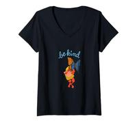 Donna Be Kind Butterfly Girl con cuore occhiali retrò stravagante Maglietta con Collo a V