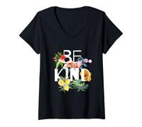 Donna Be Kind, Unity Day Orange Design Anti Bullismo Consapevolezza Maglietta con Collo a V