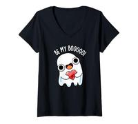 Donna Be My Boo - Divertente Gioco di Parole Fantasma Maglietta con Collo a V