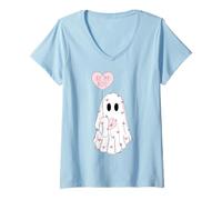Donna Be My Boo Ghost Divertente San Valentino Maglietta con Collo a V