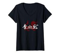 Donna Be Water My Friend - Dragon Marzial Arts Chinese Name Signs Maglietta con Collo a V