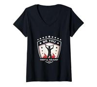 Donna Be You They Adjust Flame and Stars Empowerment Art Maglietta con Collo a V