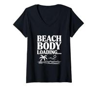 Donna Beach Body Loading... Preparatevi per Summer Vibes Fun Maglietta con Collo a V