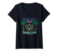Donna Beach Tennis Athletics Sunrise Sunset Sunshine Tennis Maglietta con Collo a V