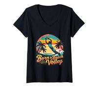 Donna Beach Volleyball Maglietta con Collo a V