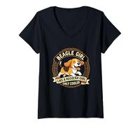 Donna Beagle Girl, Like A Regular Girl Only Cooler - Cane Beagle Maglietta con Collo a V